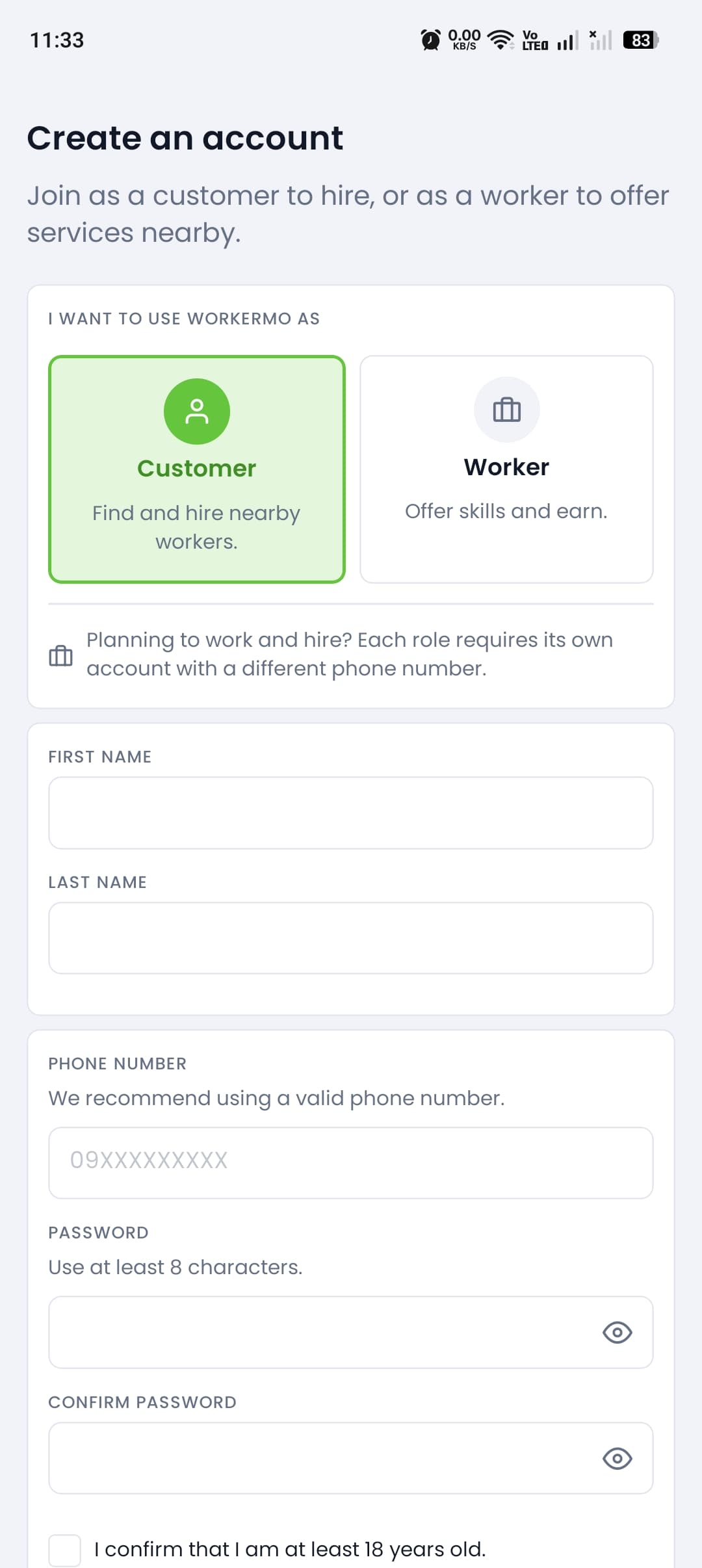 Set up your account